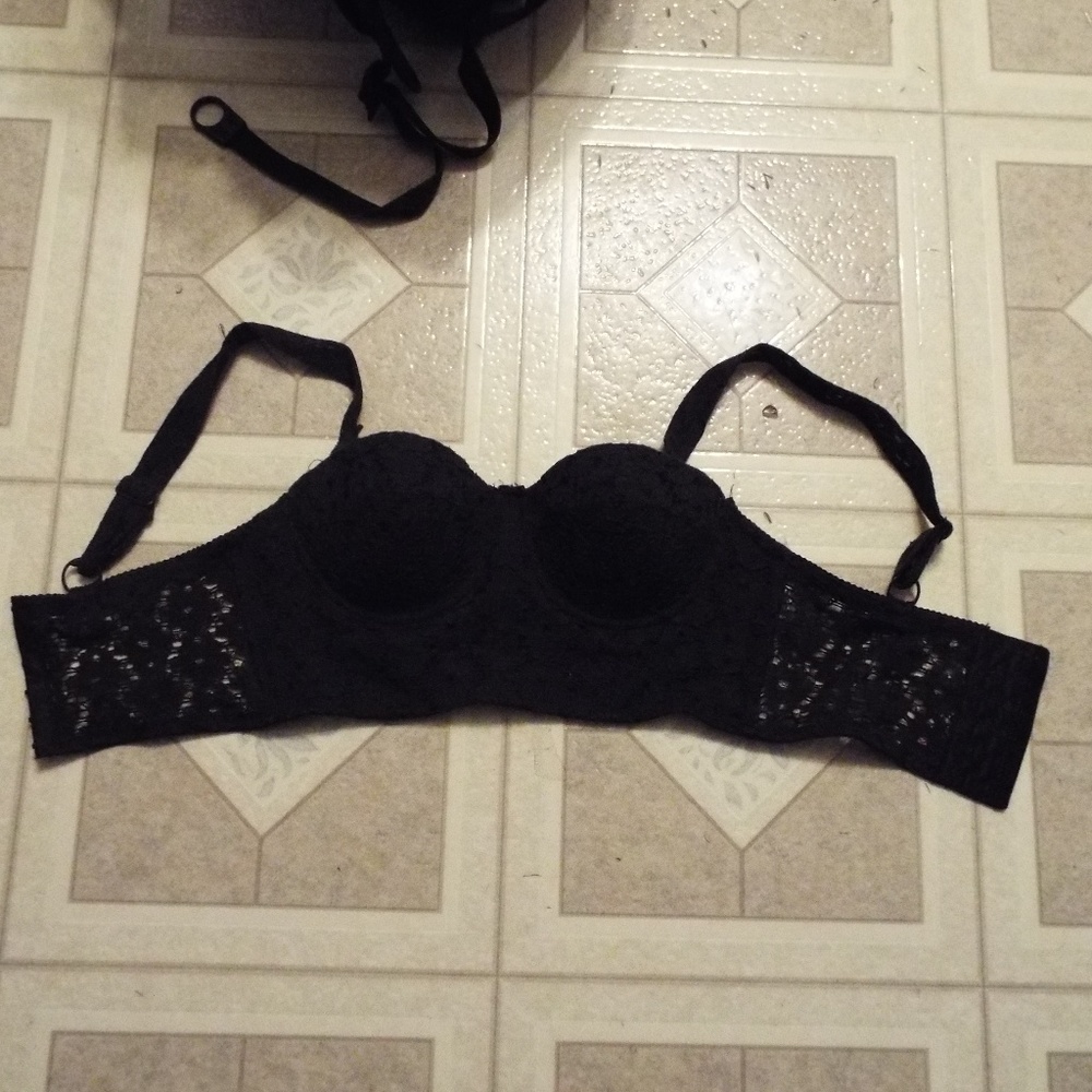 never worn Black floral lace bralette/bustier